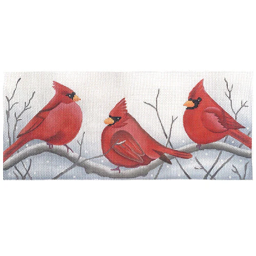 3 Cardinals in the Snow