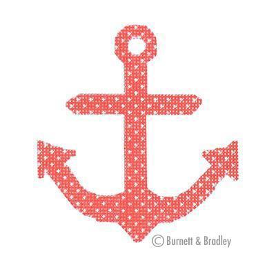Anchors - Coral with Dots