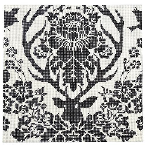 Antler Damask - Black