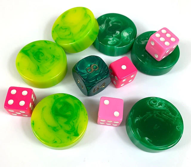 Backgammon Accessory Set - Lilly Inspired Alligators & Palm Trees