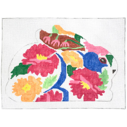 Bare Bunny - Floral on White