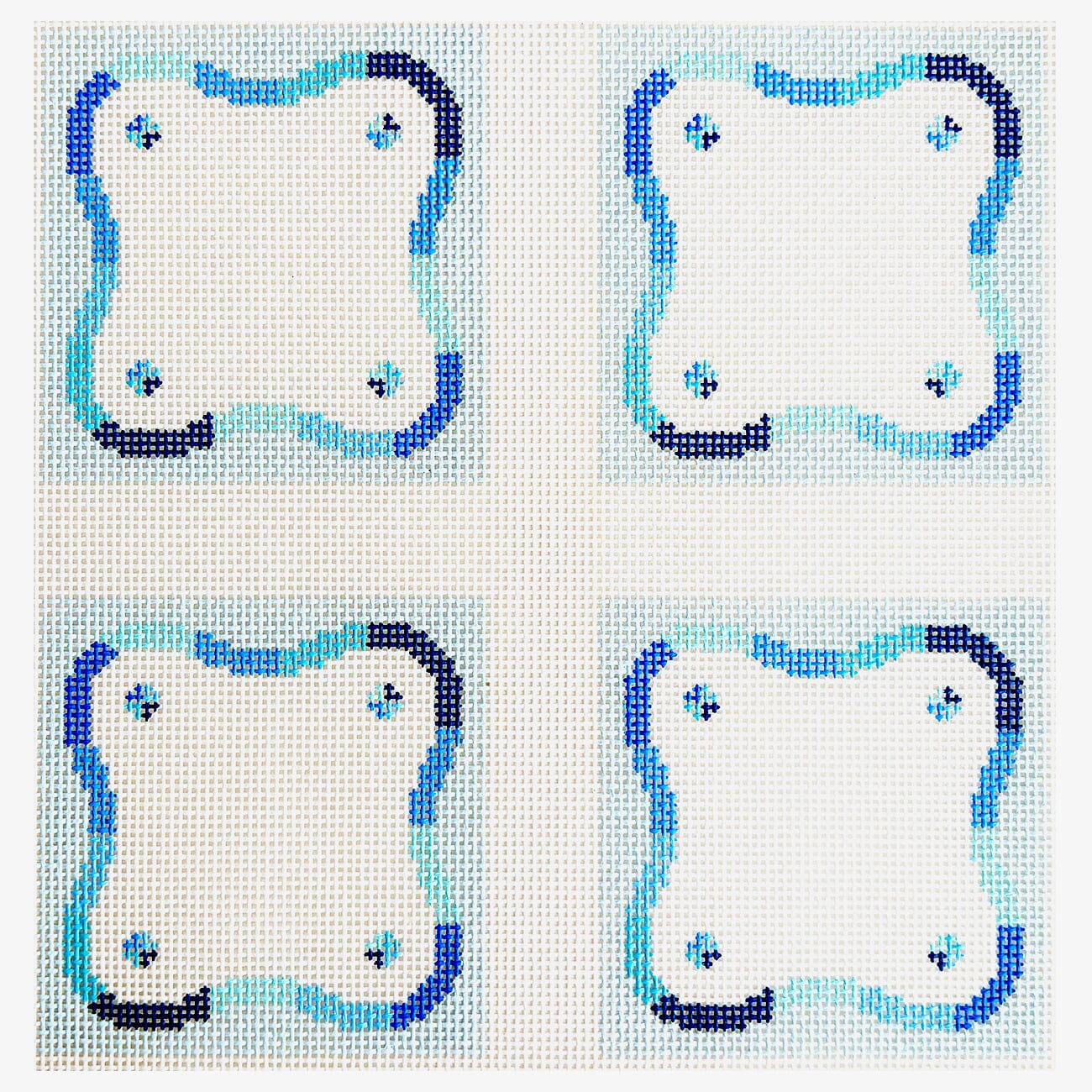 Blue Squiggle Coasters, Set of 4