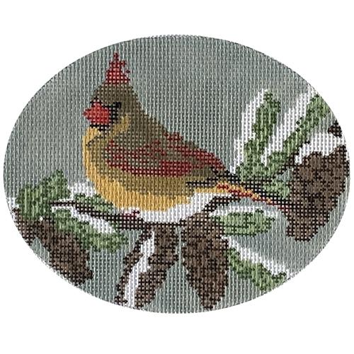 Cardinal on Pine Tree - Female