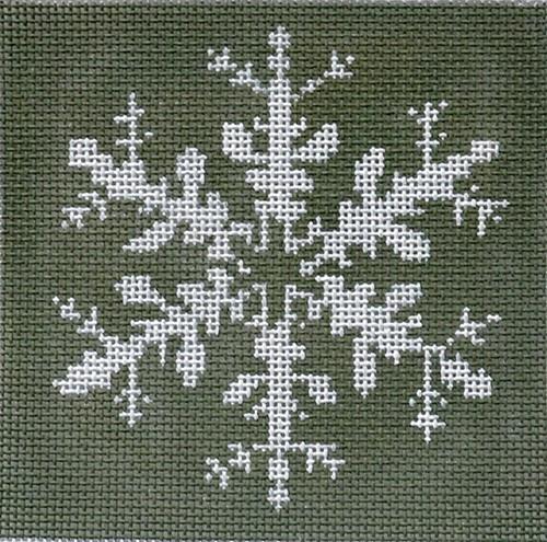 Snowflake - Green Background