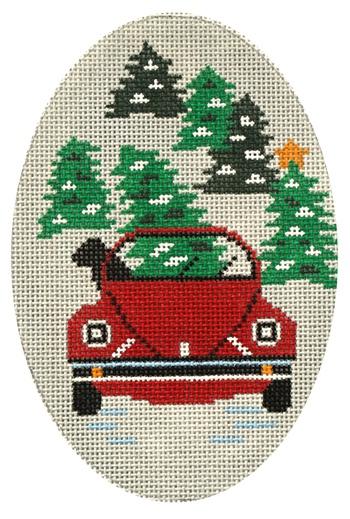 Dog in VW Bug