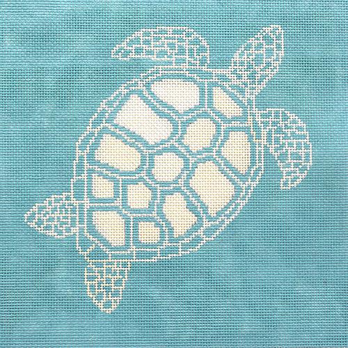 Turtle on Aqua Pillow