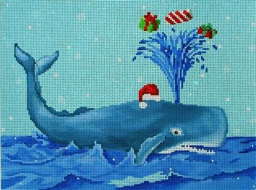 Whale with Presents Pillow