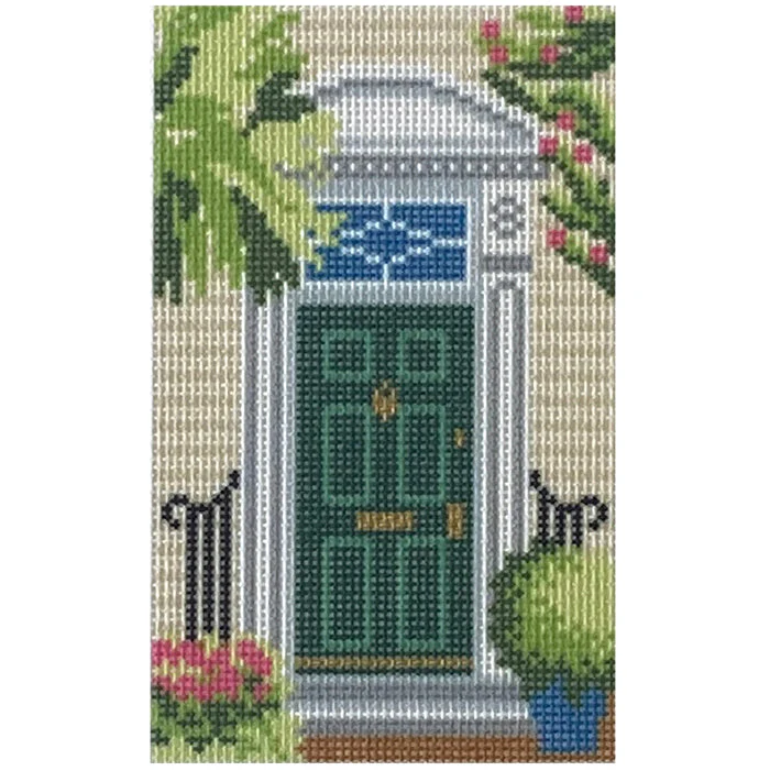 Historic Green Door Canvas with Stitch Guide