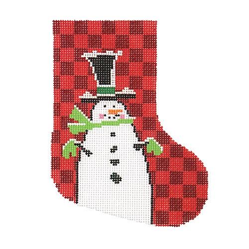 Check Snowman Mini Stocking