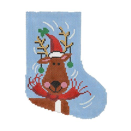 Dressed Up Reindeer Mini Stocking