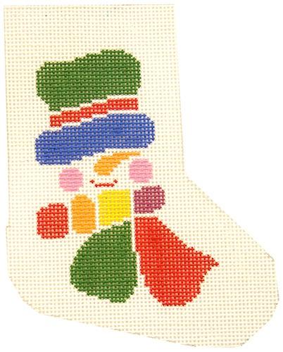 Color Block Snowman Mini Stocking