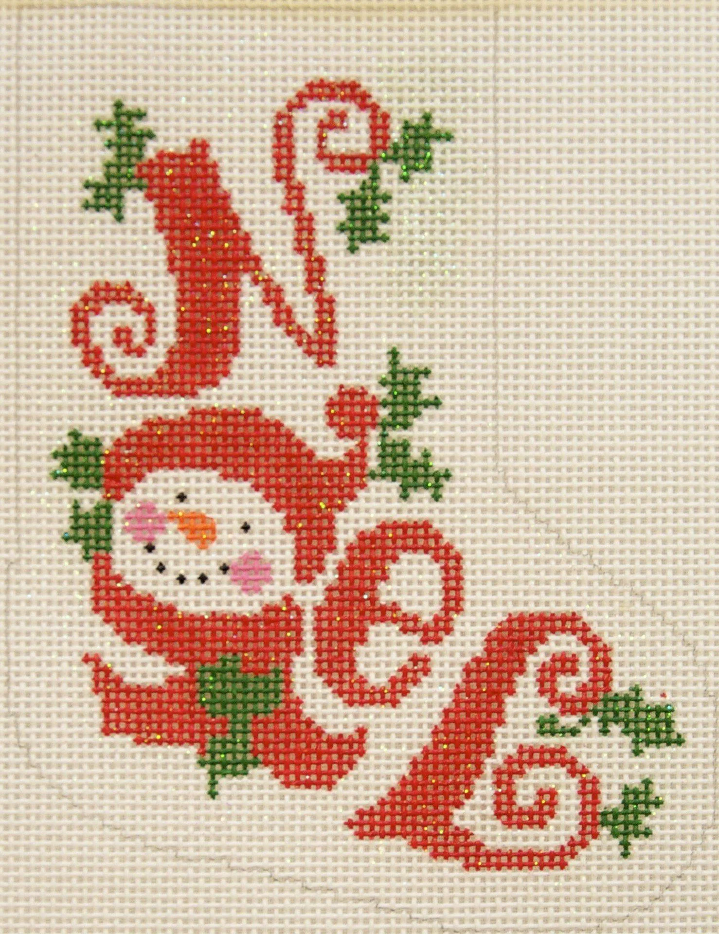 Noel Mini Stocking with Snowman