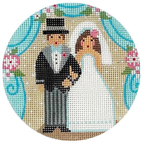 Bride and Groom Couple Round
