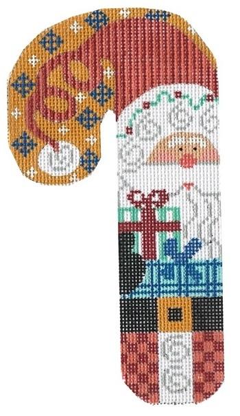 Santa with Present Candy Cane