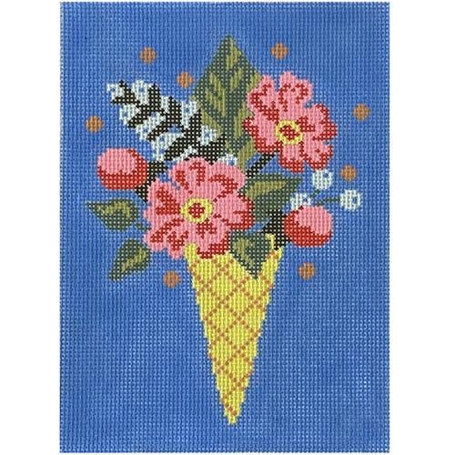 Flowers Ice Cream Cone