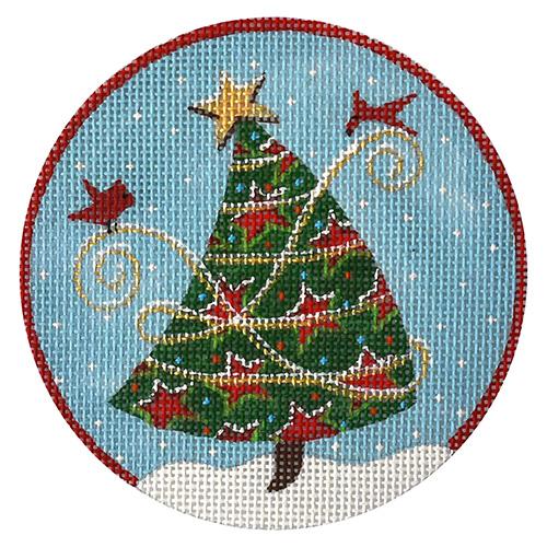 Red Stars Whimsical Tree