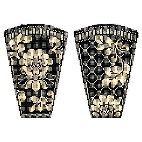 Karen's Damask Scissor Case - Black & Ivory