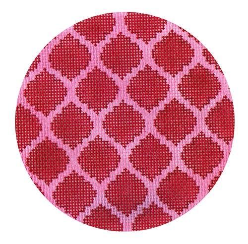 Quatrefoils - Red on Hot Pink
