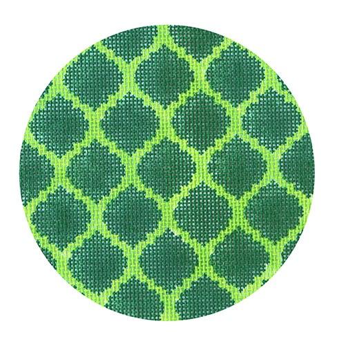 Quatrefoils - Emerald on Lime