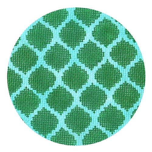 Quatrefoils - Emerald on Aqua