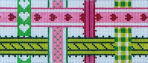 Woven Ribbons - Pink & Green