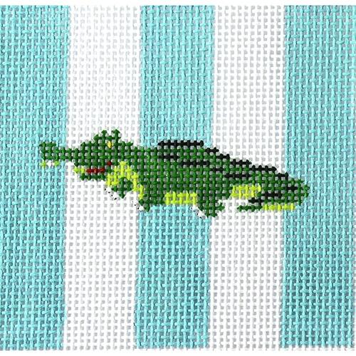 Gator on Turquoise Stripes