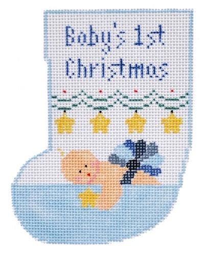 Baby's First Christmas Mini Sock - Blue