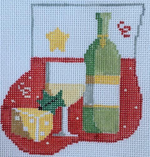 White Wine Mini-Sock with Grapes Insert
