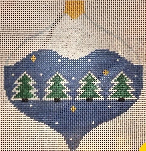 Trees on Blue Bauble