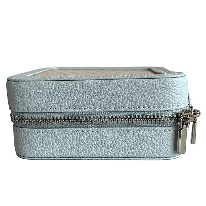 Leather 5" Square Jewelry Box - Ice Blue - Image 2