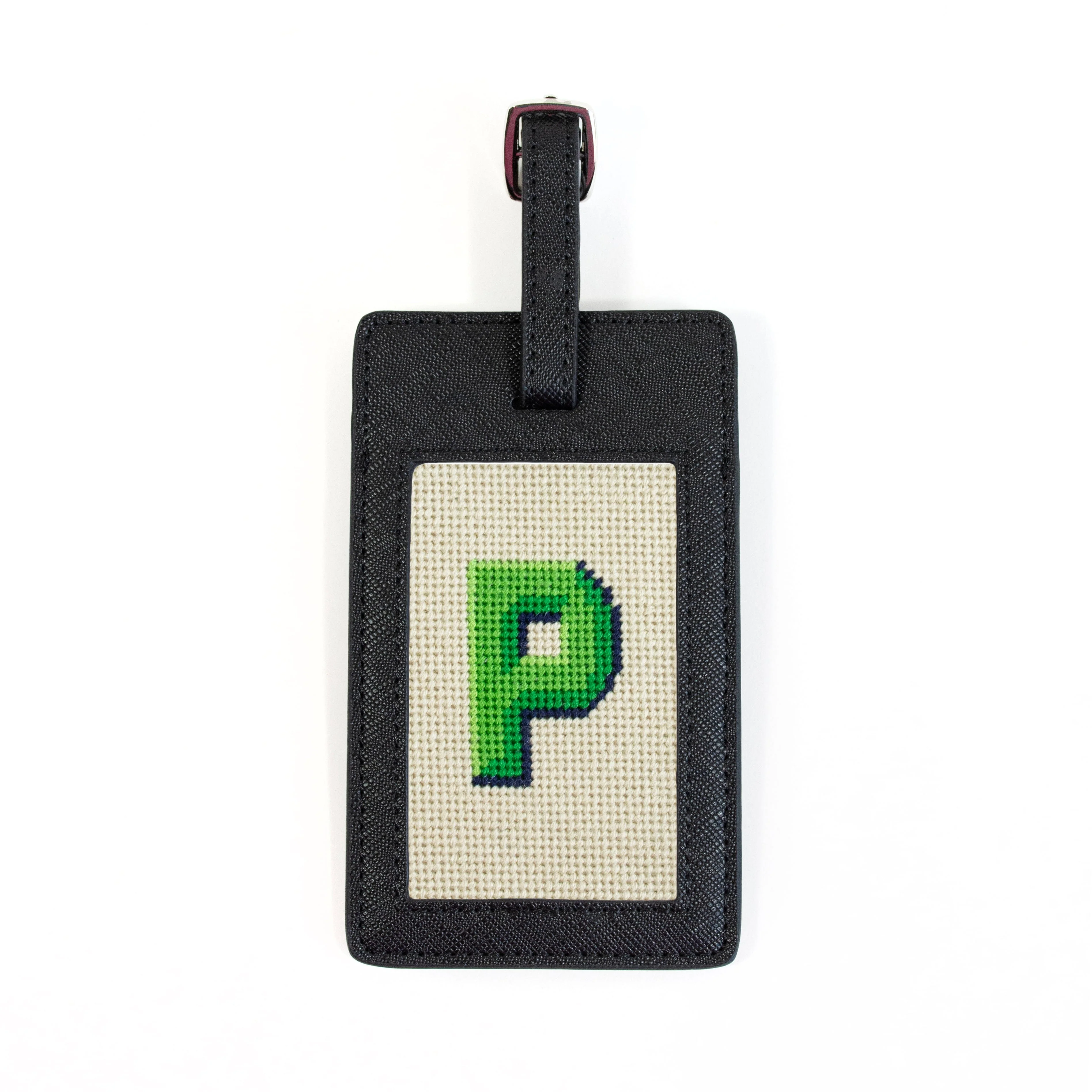 Saffiano Leather Bag Tag - Black
