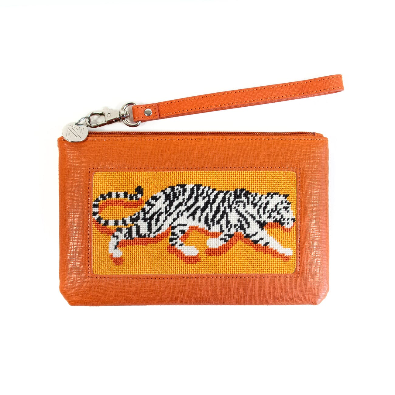 Saffiano Leather Accessory Bag - Orange