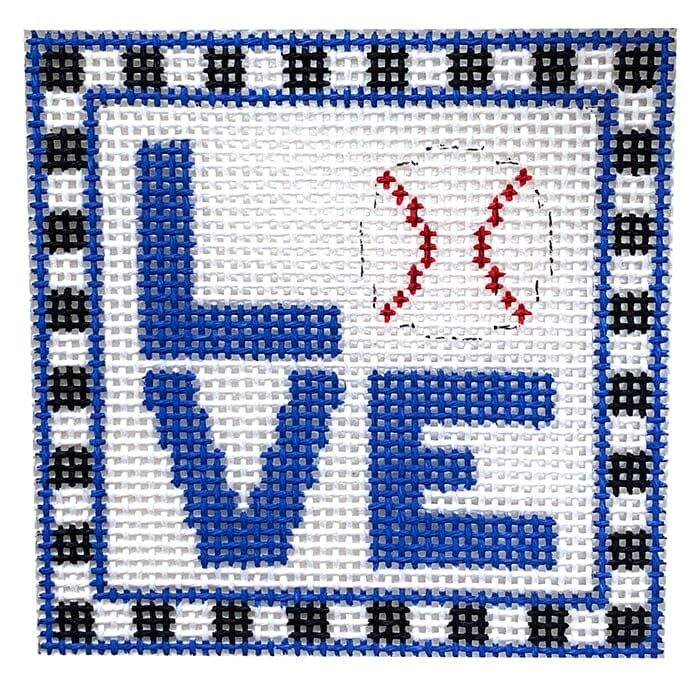 I Heart Baseball Square with Stitch Guide