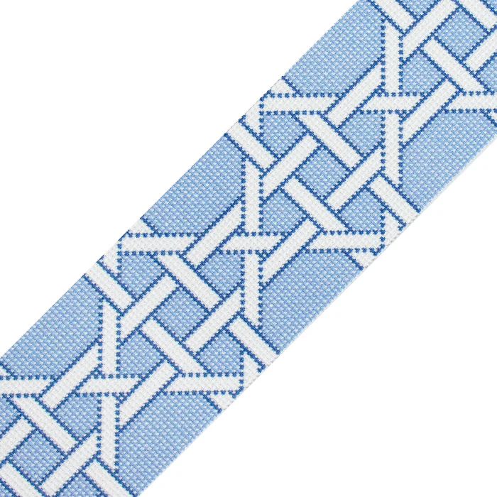 Modern Caning Band - White on Blue