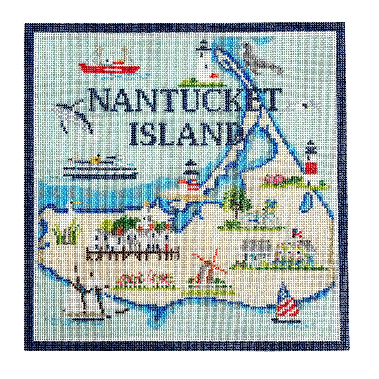Nantucket Map on 18 with Stitch Guide - Image 3