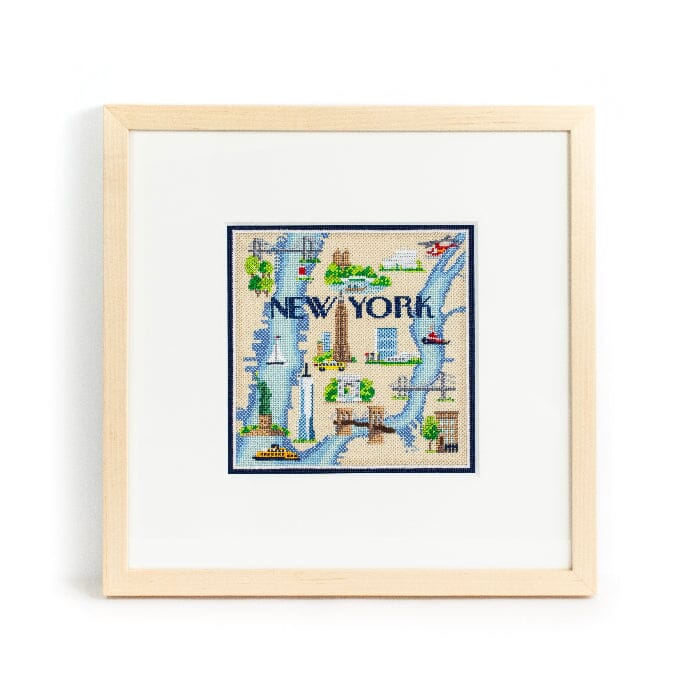 New York Map on 18 with Stitch Guide
