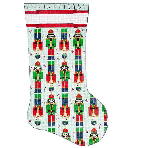Nutcrackers on Blue Stocking