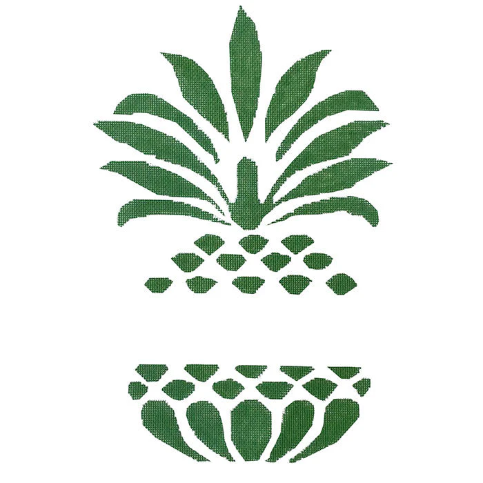Pineapple Stencil Pillow in Green