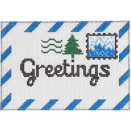 Greetings Mountain Letter - Blank