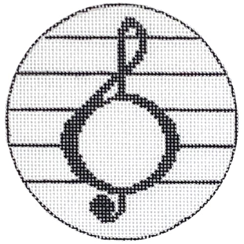 Music Note Monogram Round
