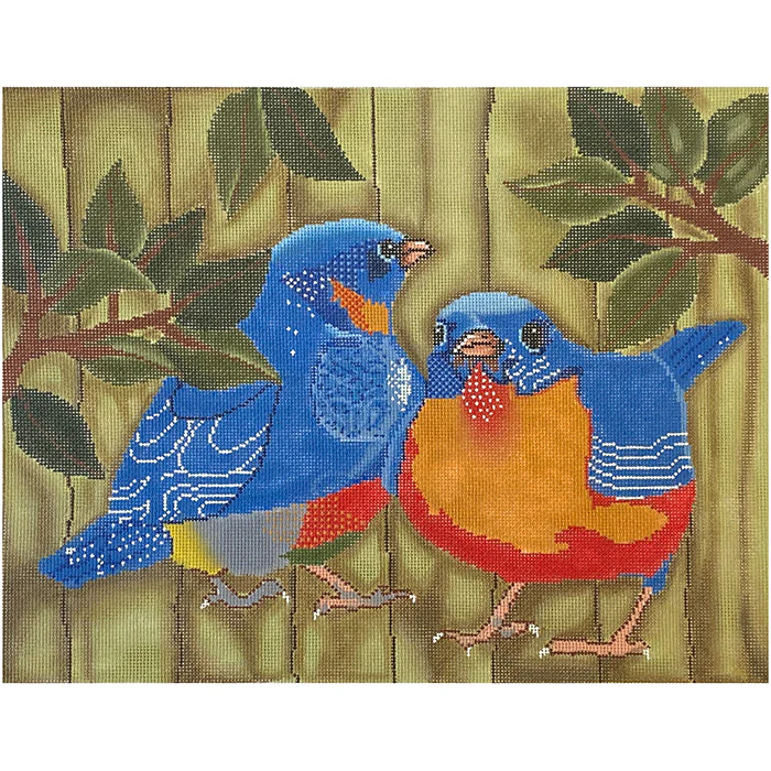 Red Breasted Pair of Birds