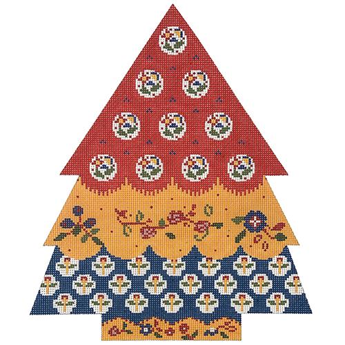 Red, Yellow & Blue Patchwork Tree