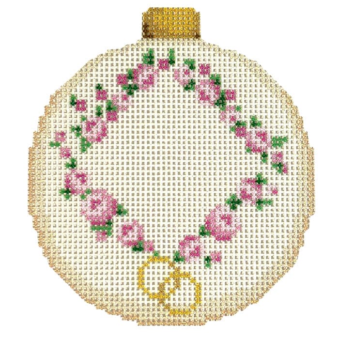 Rosebud Wreath Monogram Ball Ornament