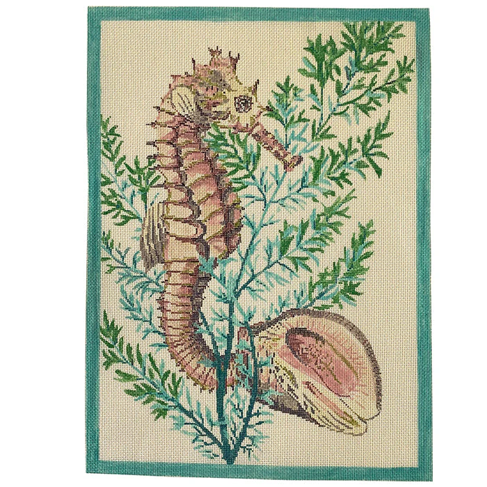 Seahorse & Shells on Aqua
