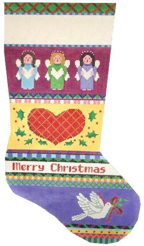 Bold Stripe Angel, Heart and Dove