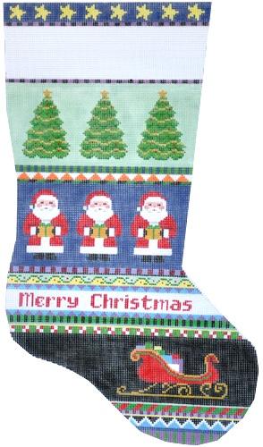 Bold Stripe, Santas, Tree, Sleigh Stocking
