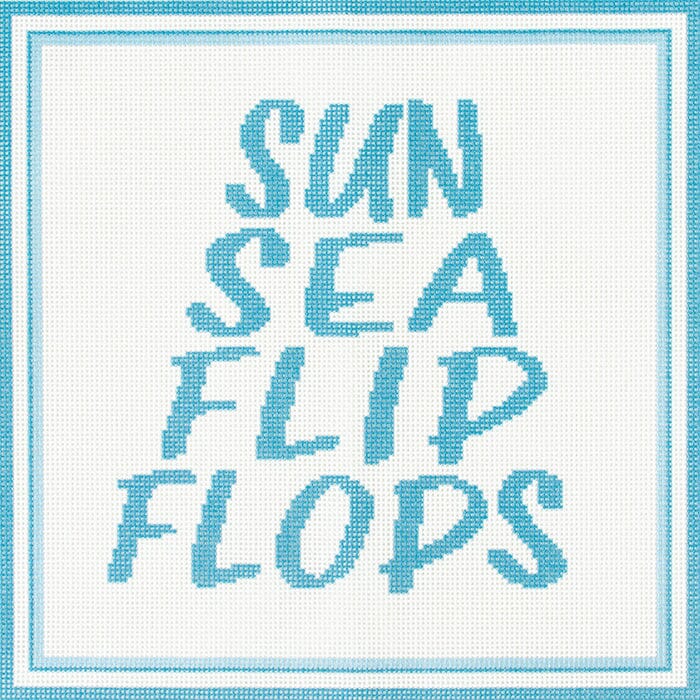 Sun Sea & Flip Flops Canvas with Stitch Guide