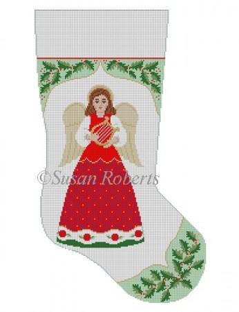 Holly with Angel Insert Stocking
