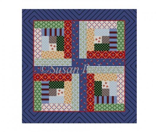 Patchwork Log Cabin Quilt