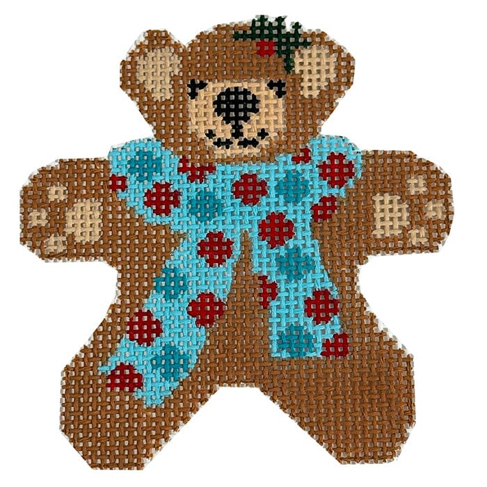 Teddy Bear Ornament - Dotted Scarf